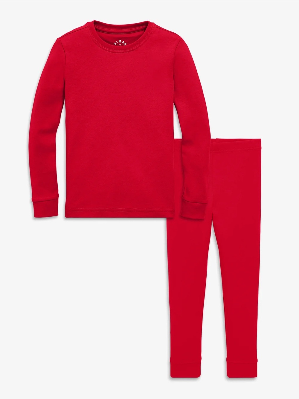 Primary Kids Organic Cotton Long Sleeve PJ Set - Cherry Red - Size 5